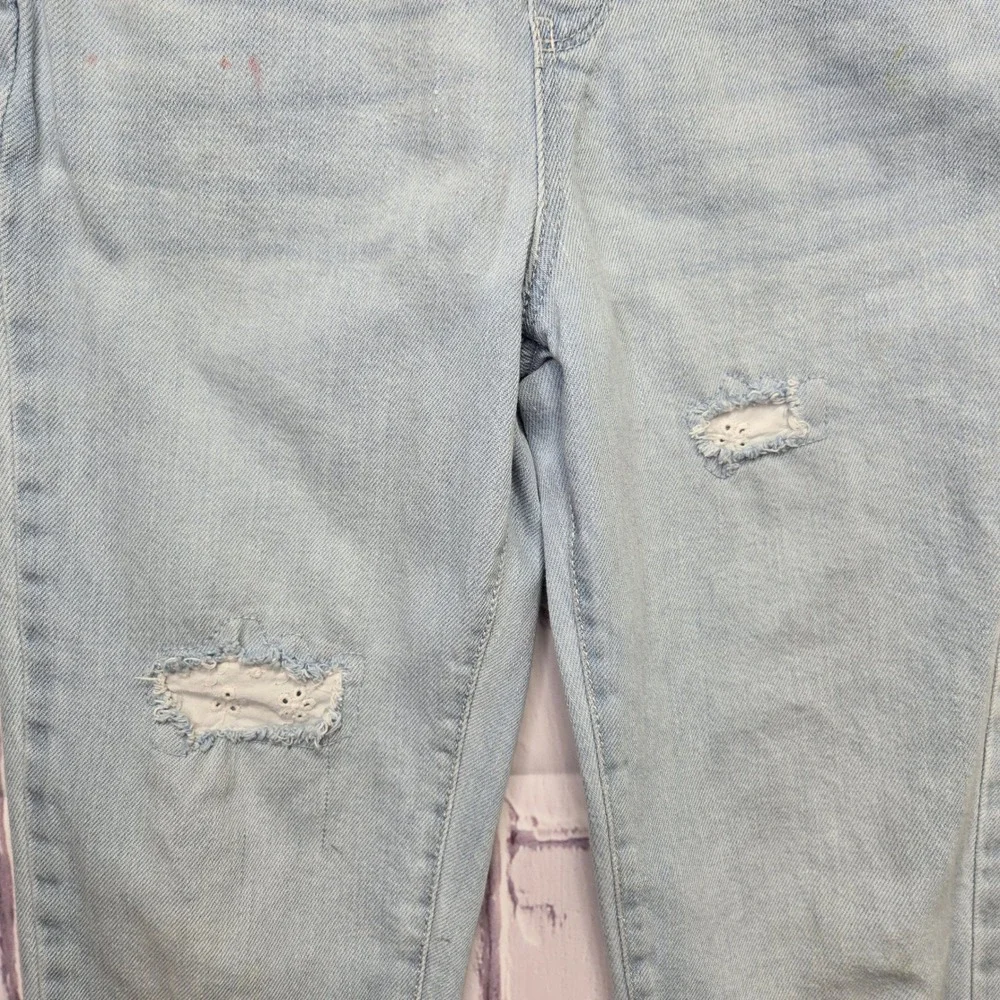 Vintage Y2K OshKosh B'gosh Kids Denim Overalls Light Wash Distressed Sz 7 School